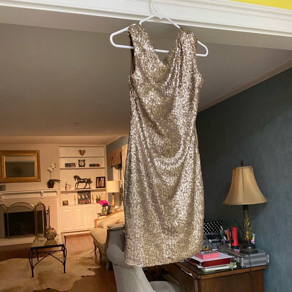Esley gold sequined cocktail dress, sz S